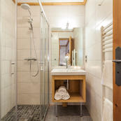 Chalet Foehn contemporary shower rooms on the ground floor.  Room 5.