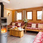 Chalet L'Erine, always warm and inviting with its wood burner.