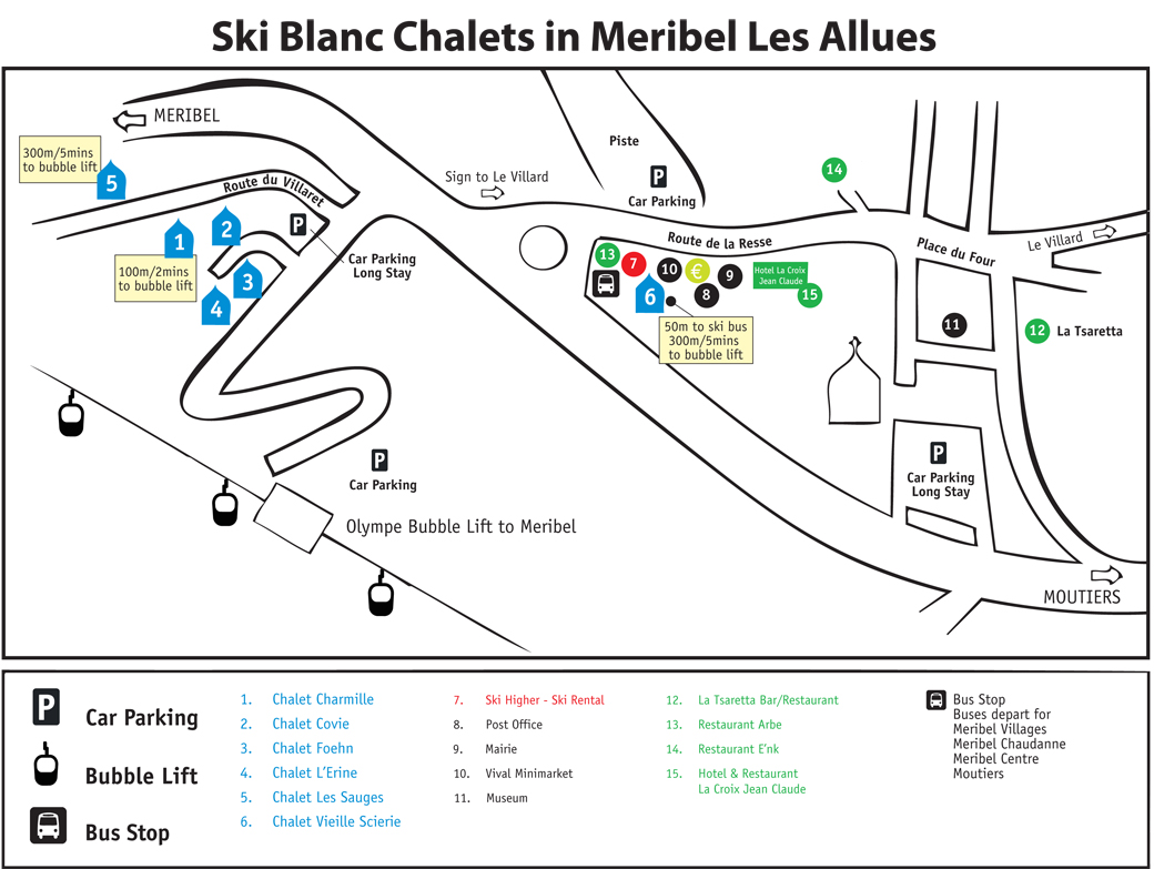 Directions to our chalets in Meribel Les Allues