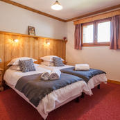 Chalet Foehn, Room 5, ground floor, twin ensuite.  All bedrooms are a good size.