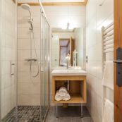Chalet Foehn contemporary shower rooms on the ground floor.  Room 5.