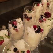 Enjoy a champagne granita dessert - sticking with the white stuff!