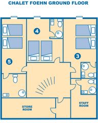 Ground Floor - Floorplans of the chalet are not to scale.