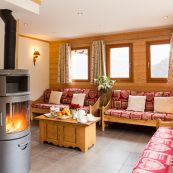 Chalet L'Erine, always warm and inviting with its wood burner.