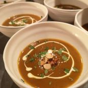 A warm and welcoming soup starter after your day on the slopes